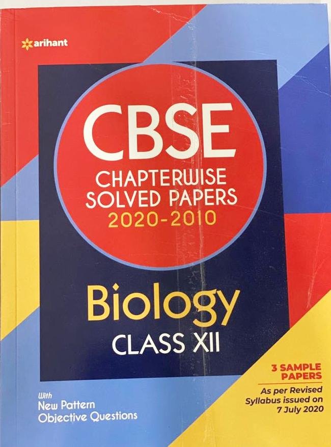 Arihant CBSE Chapterwise Biology Solved Papers 2020-2010 Class 12 | New ...