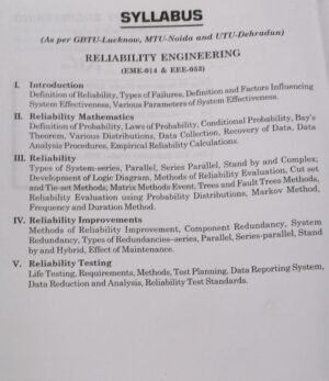 Katson Reliabilty Engineering by ON Pandey 2012