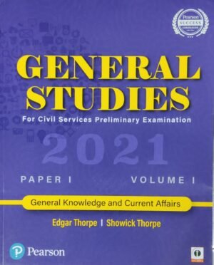 Publication - Pearson Publication  Writer - Edgar Thorpe And Showick Thorpe  Language - English  General Studies Paper 1 - Vol. 1 To Vol. 6  For Civil Services Preliminary Examination  Buy More General And Competitive Books→ Know More About Pearson Publication→ 