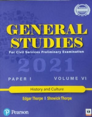 Publication - Pearson Publication  Writer - Edgar Thorpe And Showick Thorpe  Language - English  General Studies Paper 1 - Vol. 1 To Vol. 6  For Civil Services Preliminary Examination  Buy More General And Competitive Books→ Know More About Pearson Publication→ 