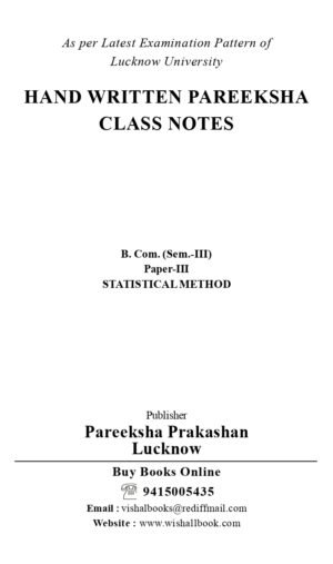 Statistical Method Class Notes B.Com 3rd Sem LU