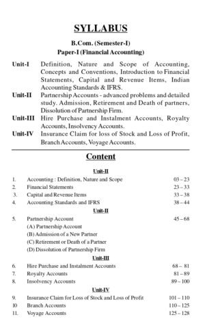 Financial Accounting B.Com Ist Sem P-Ist Pareeksha Class Notes LU Latest Objective Pattern 2021