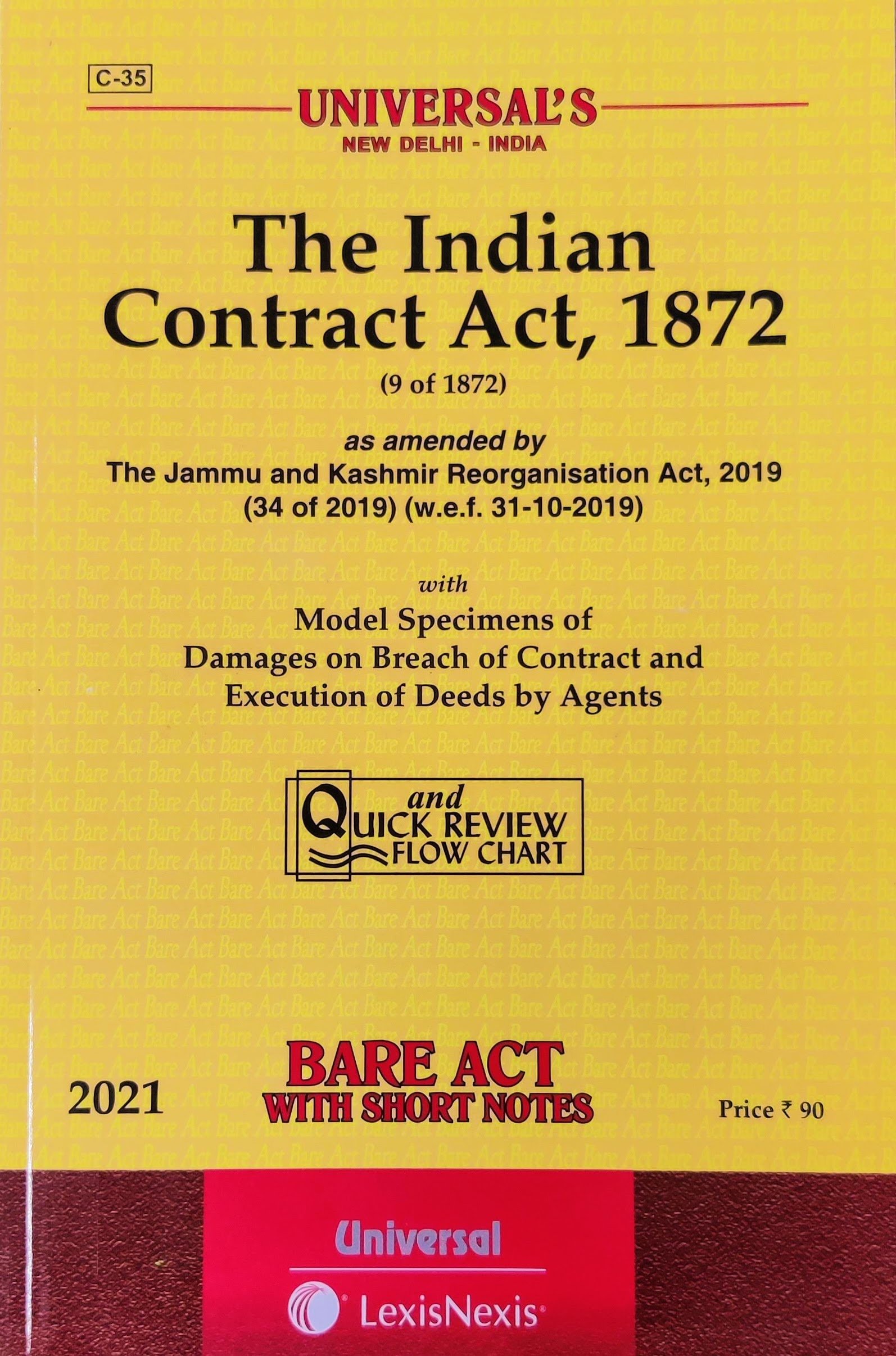 Indian Contract Act 1872 Bare Act Latest 2021 Edition By Lexis Nexis ...