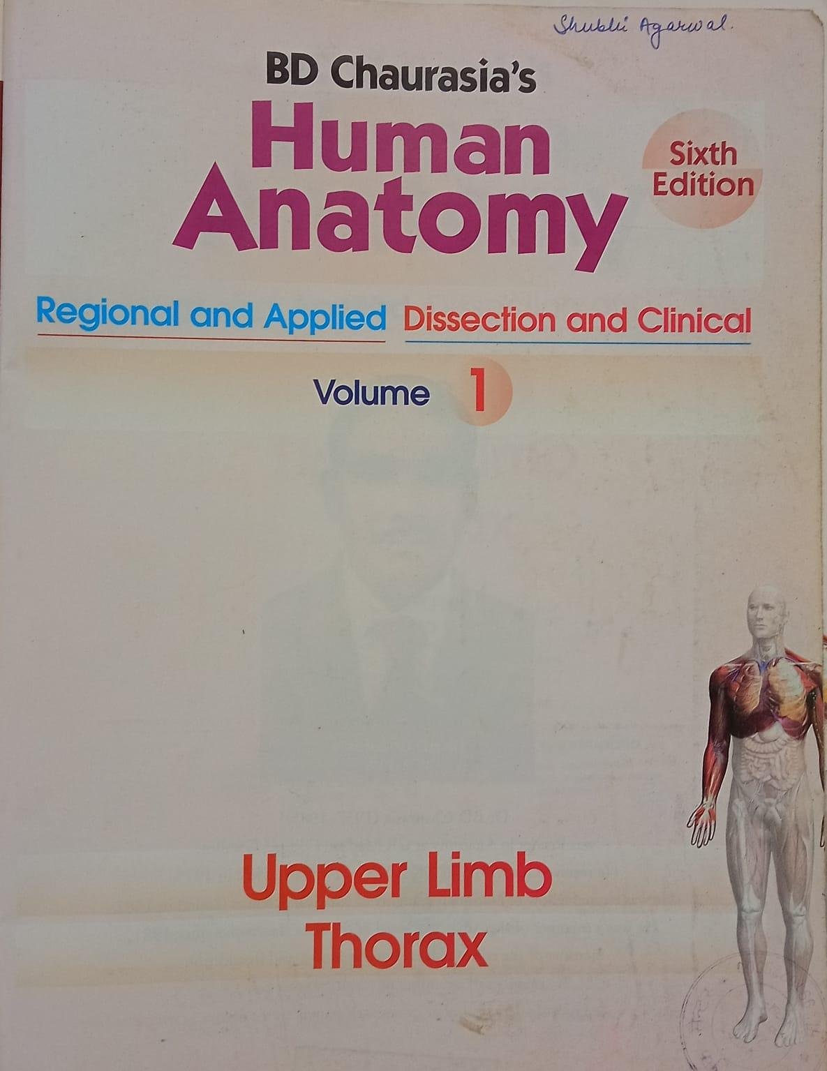 Second Hand Human Anatomy Sixth Edition Volume 1st By B D