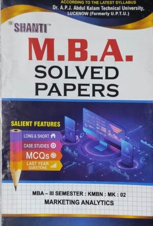 Shanti MBA Solved 3rd Sem Marketing Analytics