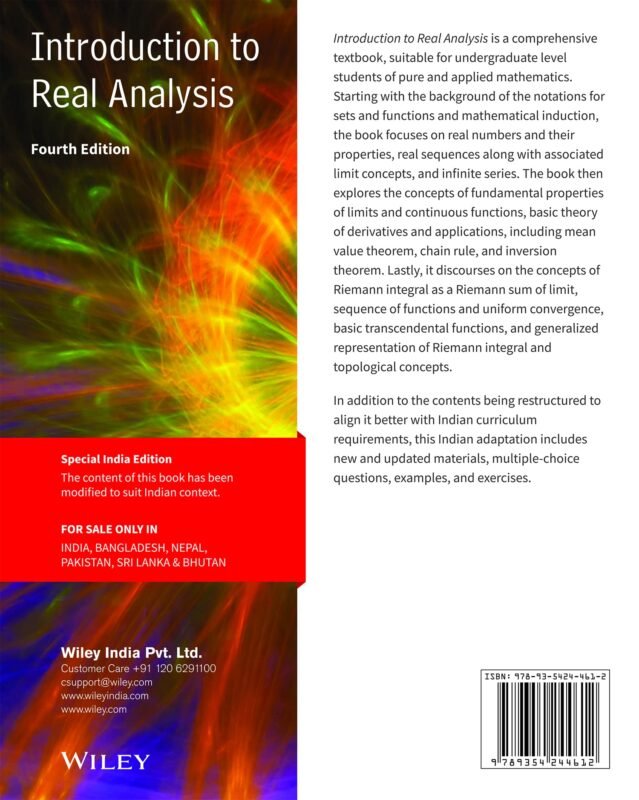 Introduction To Real Analysis 4th Edition | An Indian Adaptation Latest ...