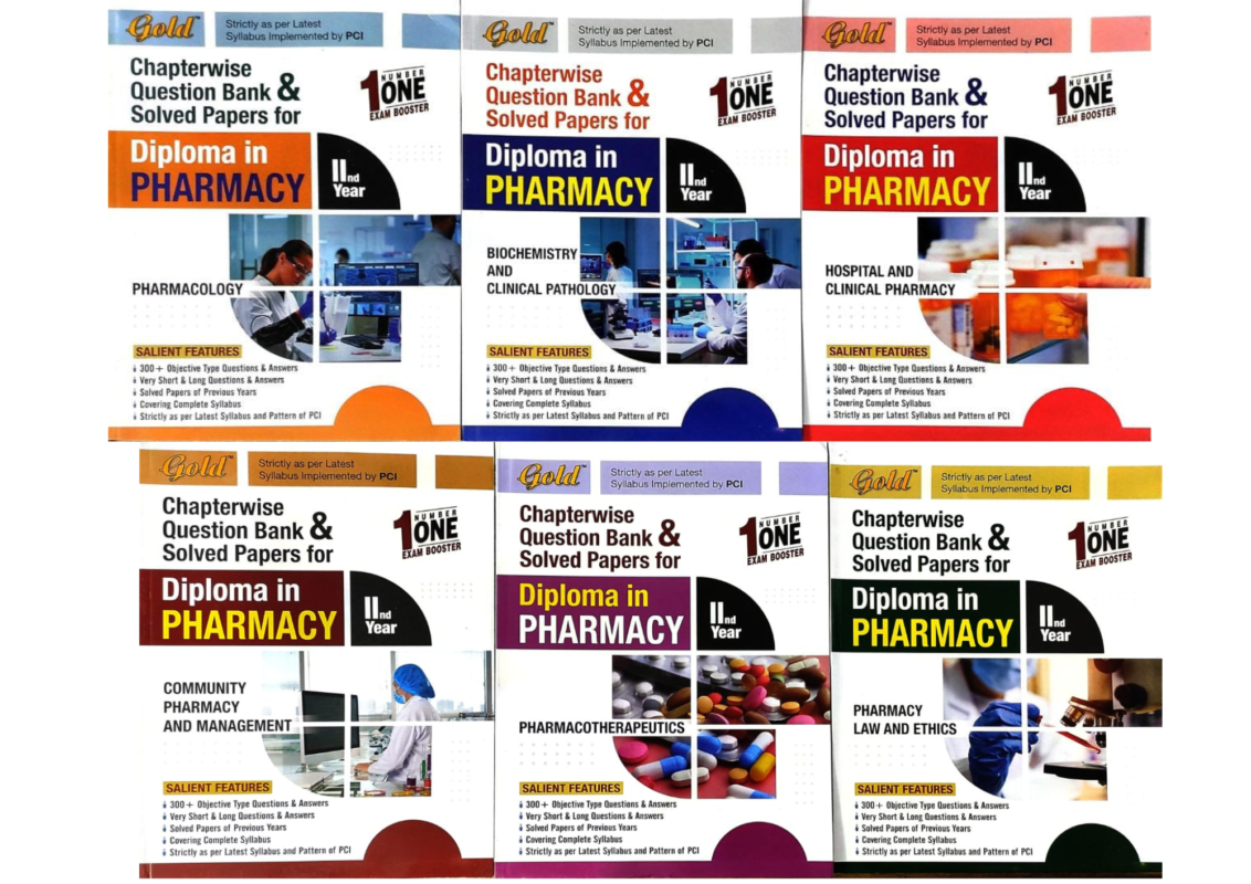 Gold D Pharma 2nd Year Solved Papers Set Of 6 Books In ENGLISH Latest ...