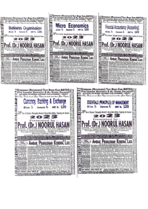 Prof Noorul Hasan B Com 1st Year 1st Sem Set of 5 Notes in ENGLISH