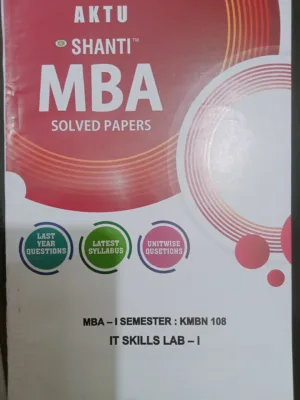 MBA Solved 1st Sem IT SKILLS LAB 1 by Shanti Publication 2023