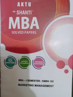 MBA Solved 1st Sem Marketing Management by Shanti Publication 2023