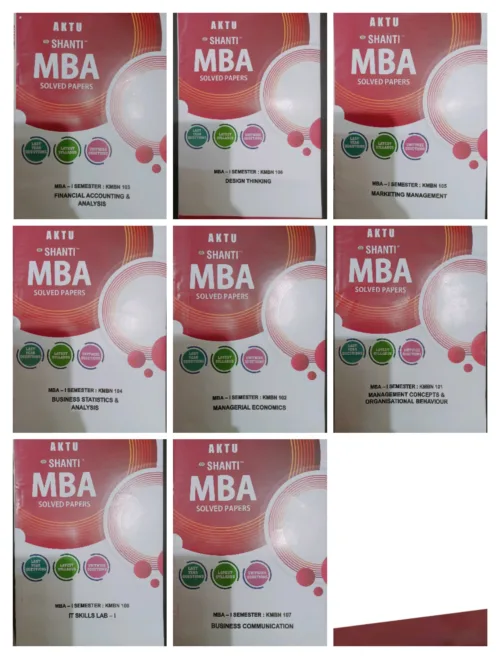 MBA Solved Paper 1st Sem SET by Shanti Publication AKTU 2023